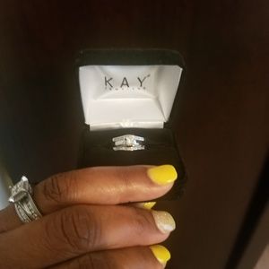 Solitaire Princess Cut Diamond wedding set